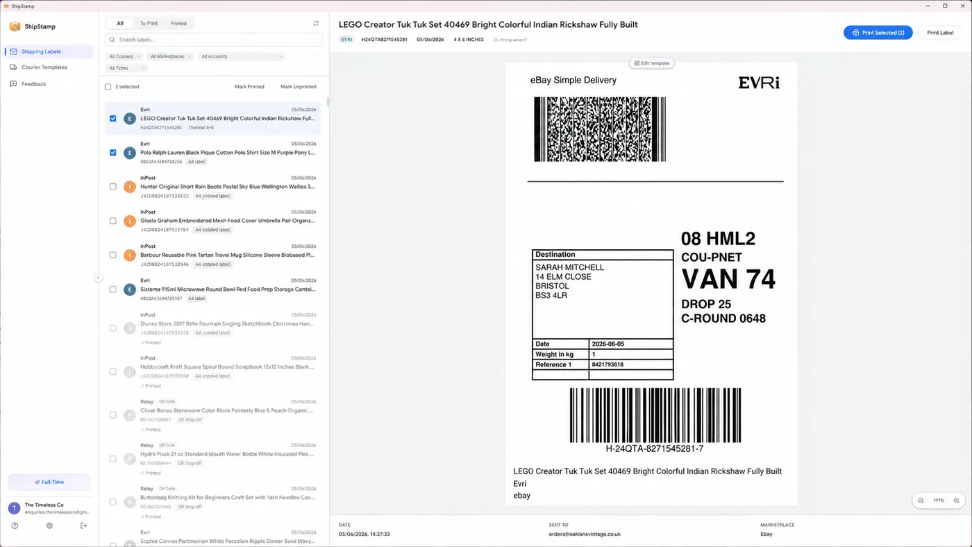 Every label lands in one working list